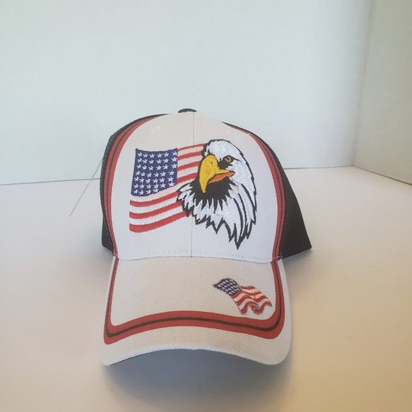 USA Patriotic Eagle US Flag Adjustable Cap Hat NWT - Picture 1 of 7